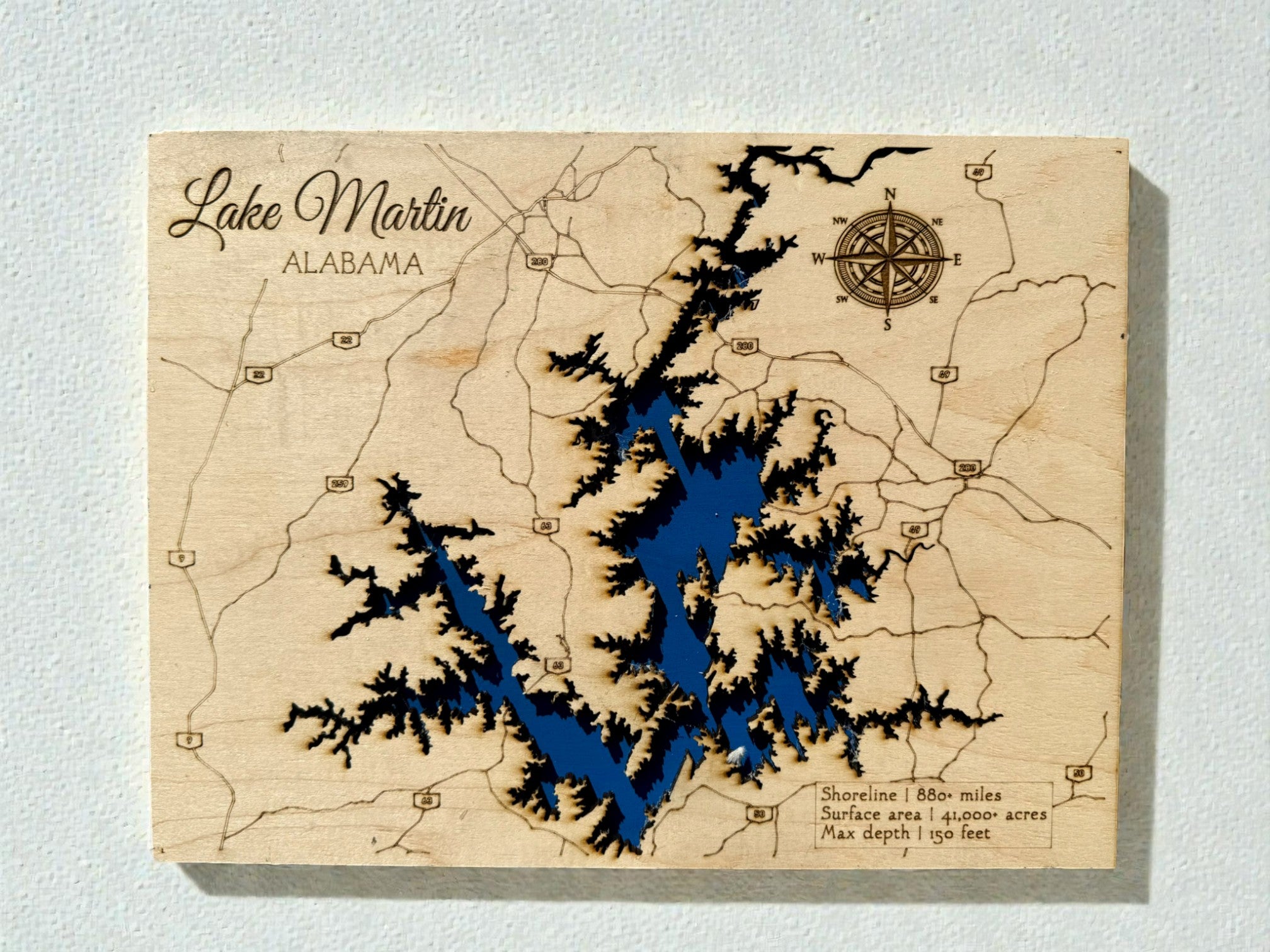 Custom Lake Wall Map