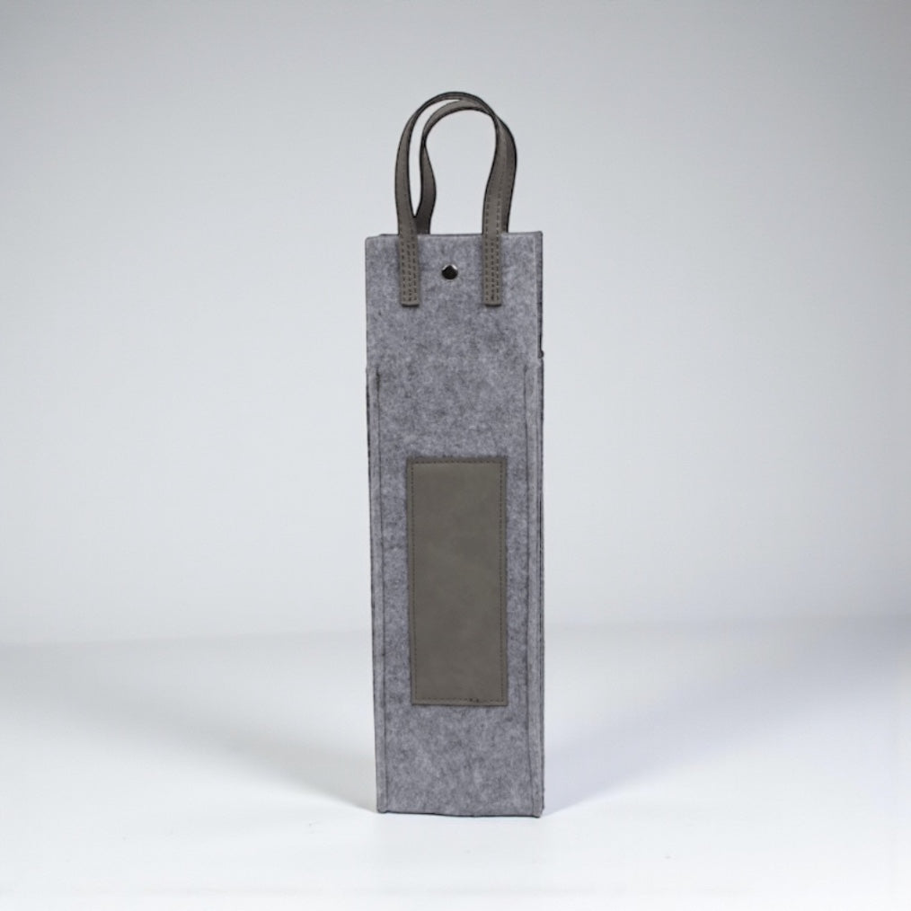 Flannel and Leatherette Wine Tote