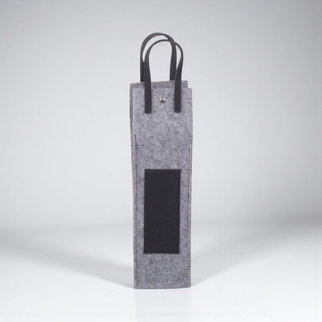 Flannel and Leatherette Wine Tote